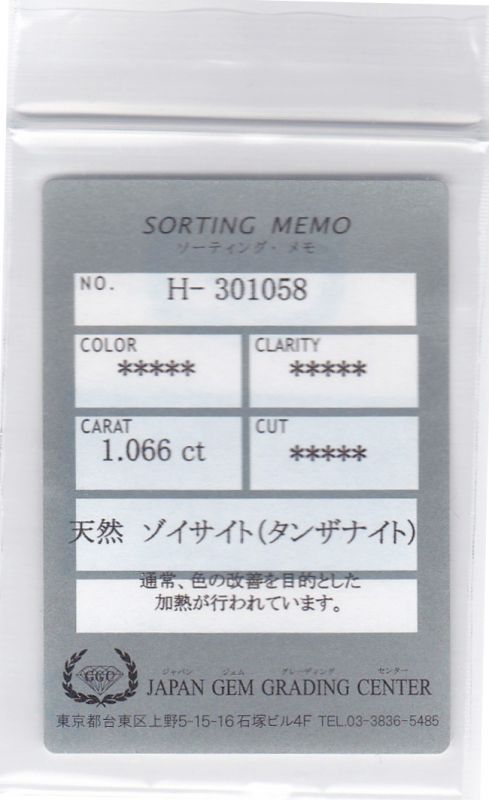 画像: タンザナイト(1.066ct)