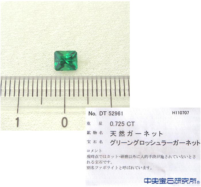 画像: ツァボライト(0.72ct)