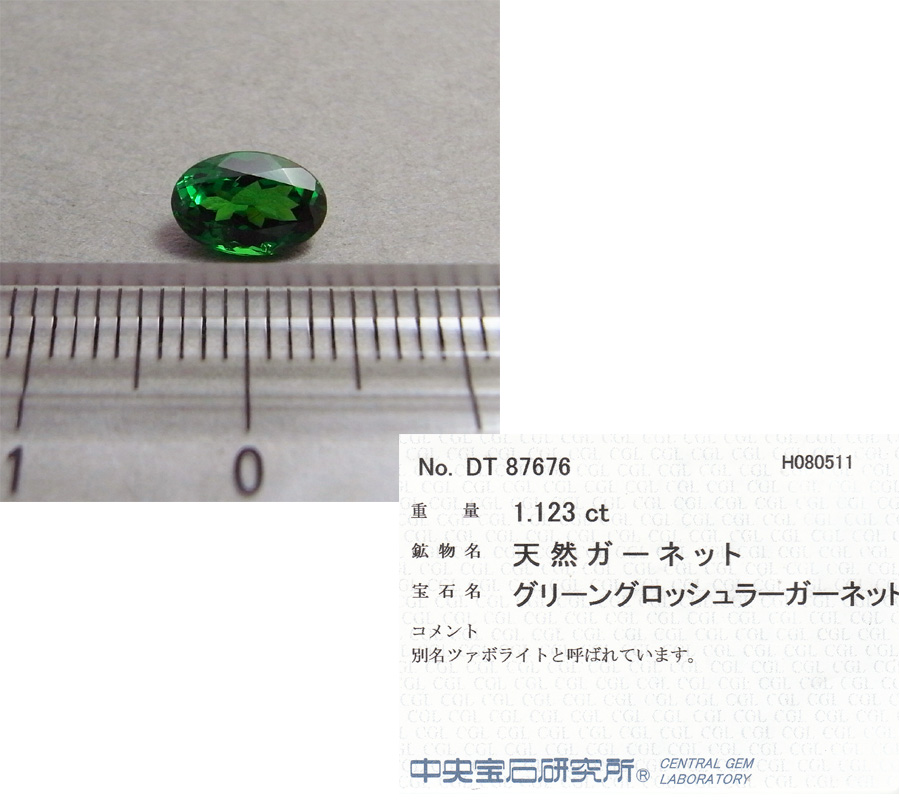 画像: ツァボライト(1.12ct)